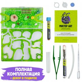 Муравьиная ферма Медиум "Зеленый лист" (ПОЛНЫЙ КОМПЛЕКТ)